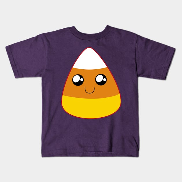 Another Cute Happy Candy Corn (Purple) Kids T-Shirt by ziafrazier